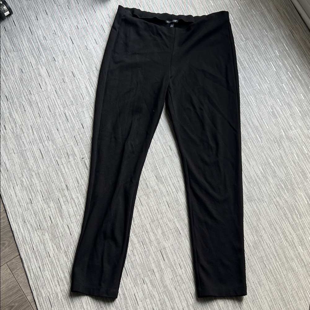 Eileen Fisher Women's Ponte Pull On Black Straight Leg Pants